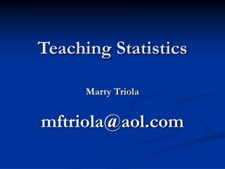 Teaching Statistics