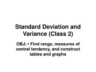 Standard Deviation and Variance (Class 2)