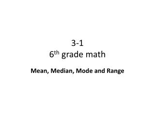 3-1 6 th grade math