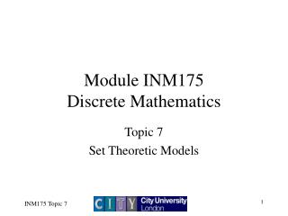 Module INM175 Discrete Mathematics