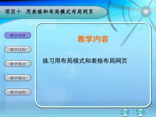 教学内容 练习用布局模式和表格布局网页