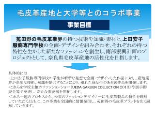 毛皮革産地と大学等とのコラボ事業