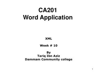 CA201 Word Application