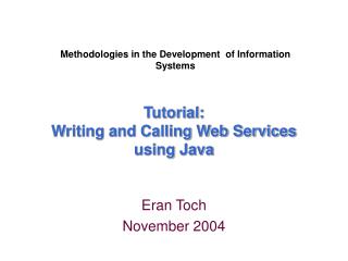Tutorial: Writing and Calling Web Services using Java