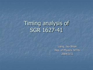 Timing analysis of SGR 1627-41