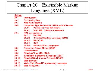 Chapter 20 – Extensible Markup Language (XML)