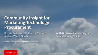 Community Insight for Marketing Technology Procurement