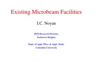 Existing Microbeam Facilities