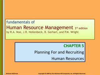 CHAPTER 5 Planning For and Recruiting Human Resources