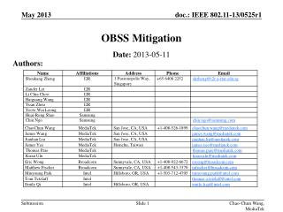 OBSS Mitigation