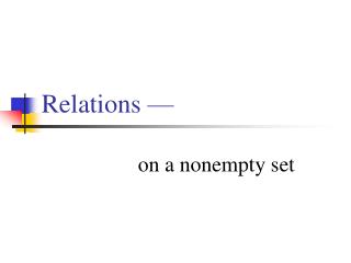 Relations —