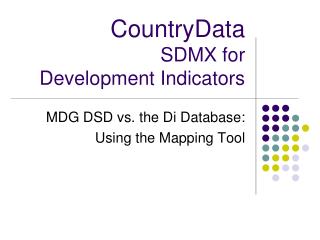 CountryData SDMX for Development Indicators