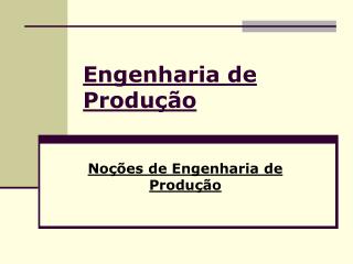 Engenharia de Produção