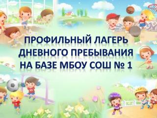 профильный Лагерь дневного пребывания на базе МБОУ СОШ № 1