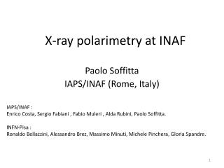 X-ray polarimetry at INAF