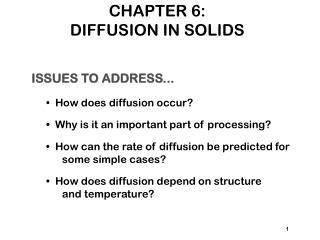 CHAPTER 6: DIFFUSION IN SOLIDS