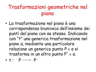 Trasformazioni geometriche nel piano