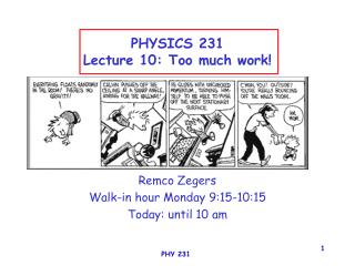 PHYSICS 231 Lecture 10: Too much work!