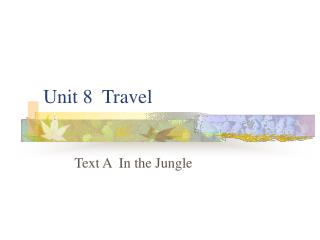 Unit 8 Travel