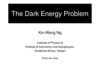 The Dark Energy Problem