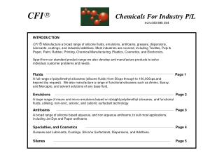 CFI R 			 Chemicals For Industry P/L 						ACN 093 886 394