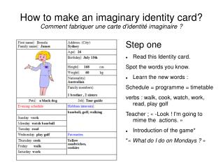 How to make an imaginary identity card? Comment fabriquer une carte d'identité imaginaire ?