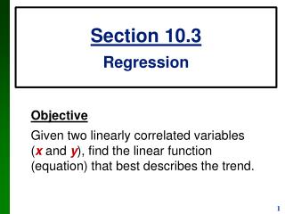 Section 10.3 Regression