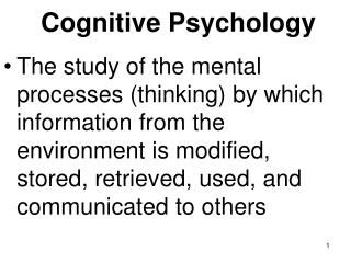 Cognitive Psychology