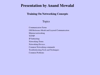 Training On Networking Concepts