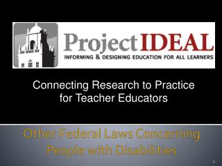 Other Federal Laws Concerning People with Disabilities