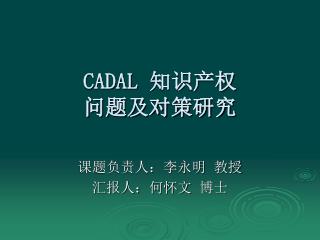 CADAL 知识产权 问题及对策研究