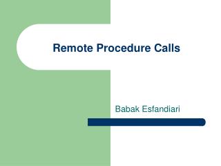 Remote Procedure Calls