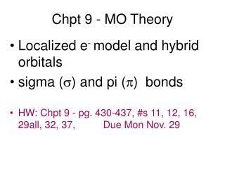 Chpt 9 - MO Theory