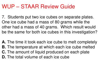 WUP – STAAR Review Guide