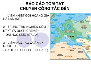 BÁO CÁO TÓM TẮT CHUYẾN CÔNG TÁC ĐẾN