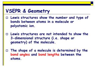 VSEPR &amp; Geometry