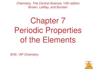 Chapter 7 Periodic Properties of the Elements