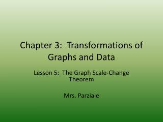 Chapter 3: Transformations of Graphs and Data