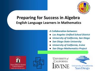 Preparing for Success in Algebra English Language Learners in Mathematics