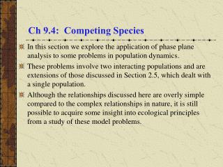 Ch 9.4: Competing Species