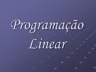 Programação Linear