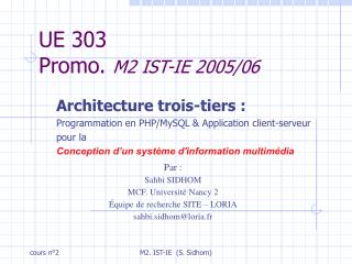 UE 303 Promo. M2 IST-IE 2005/06