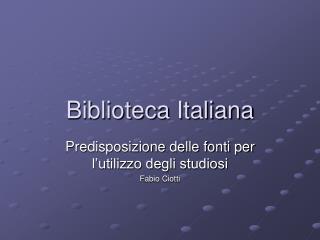 Biblioteca Italiana