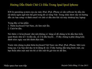 Hướng Dẫn Đành Chữ Có Dấu Trong Ipad Ipod Iphone