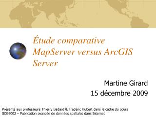Étude comparative MapServer versus ArcGIS Server