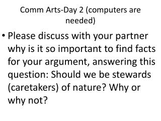 Comm Arts-Day 2 (computers are needed)