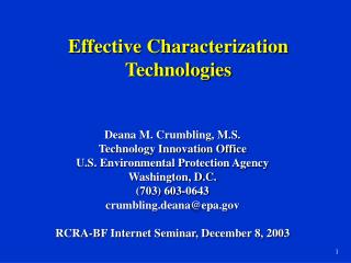 Effective Characterization Technologies