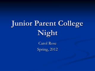 Junior Parent College Night