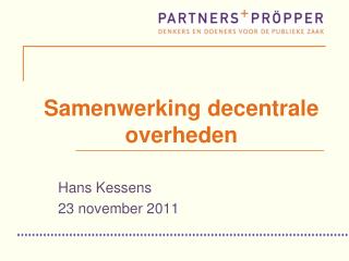 Samenwerking decentrale overheden