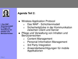 Agenda Teil 2: